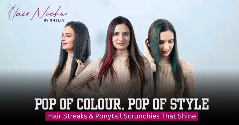 Pop of Colour, Pop of Style: Hair Streaks & Ponytail Scrunchies That Shine