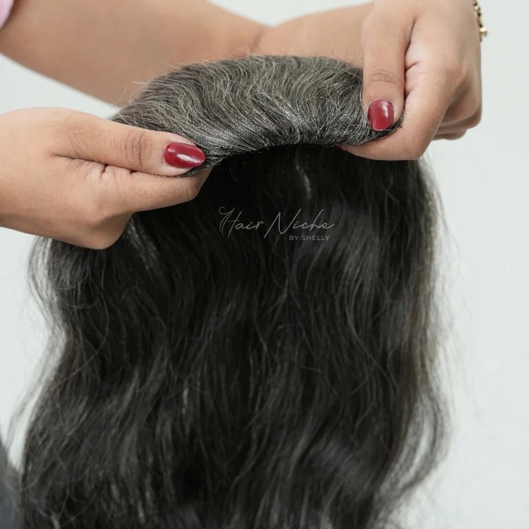 Grey Blend Backcomb Hair Topper