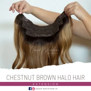 Chestnut brown Halo Hair Extensions