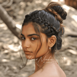 Boho Messy Bun with Braided Halo