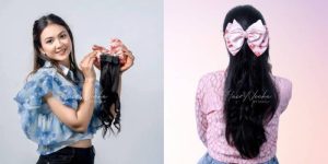 Half-Up Ponytail with Soft Curls