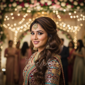 Textured Open Hairstyle with Side Parting