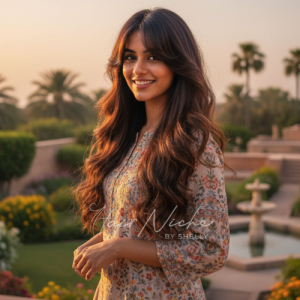 Long Waves with Soft Curtain Bangs