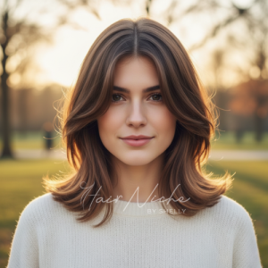 Shoulder-Length Layers with Side Part