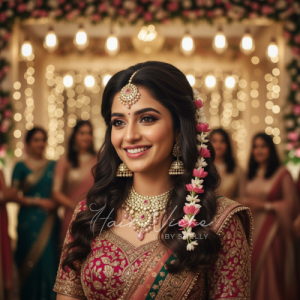 Open Hairstyle with Floral Accessories